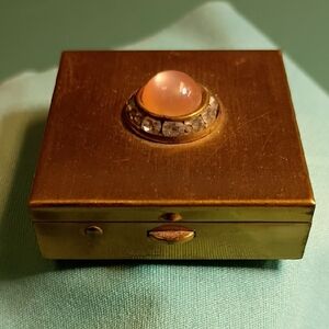 Vintage Gold Skincare Tool with Pink Accent